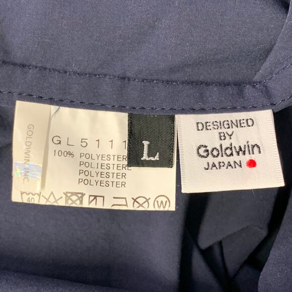 GOLDWIN Size L Navy Polyester One Pocket Snaps Short Sleeve Shirt - Picture 5 of 6
